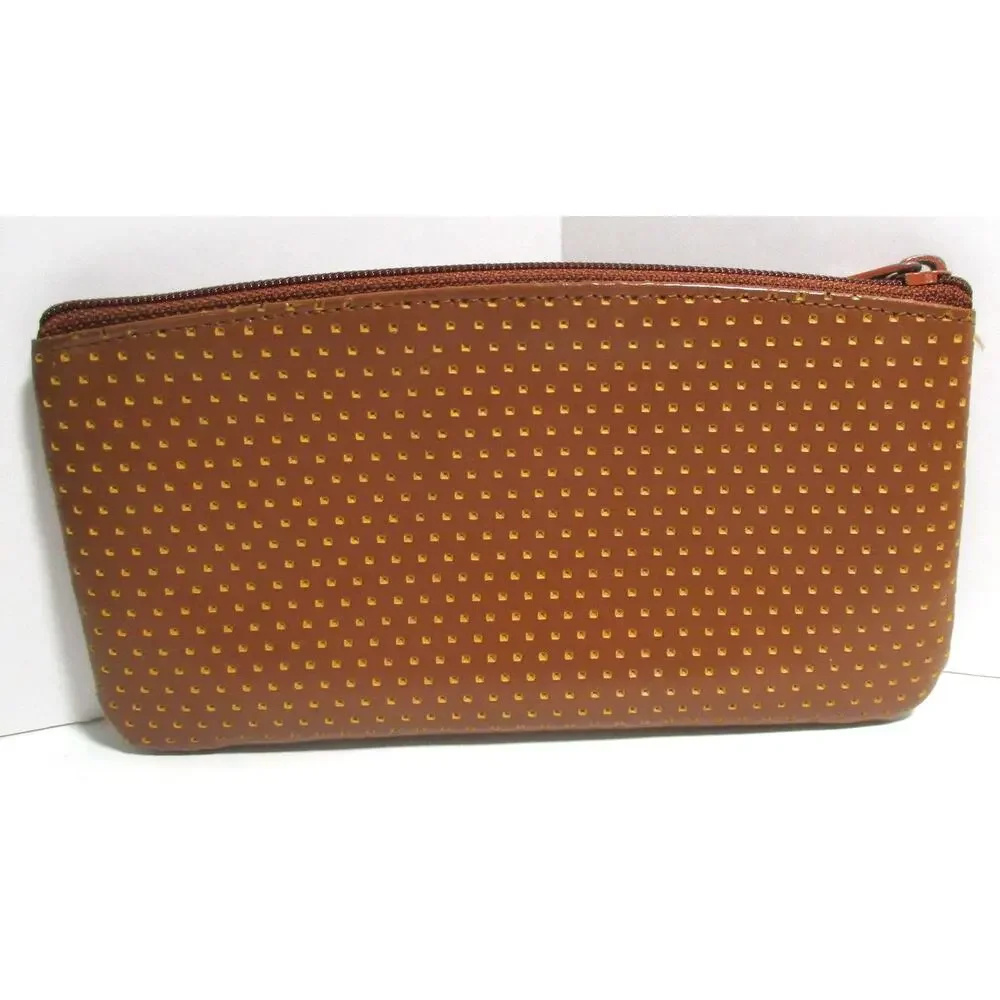 Vintage Dooney & Bourke Brown Leather Zip Pouch